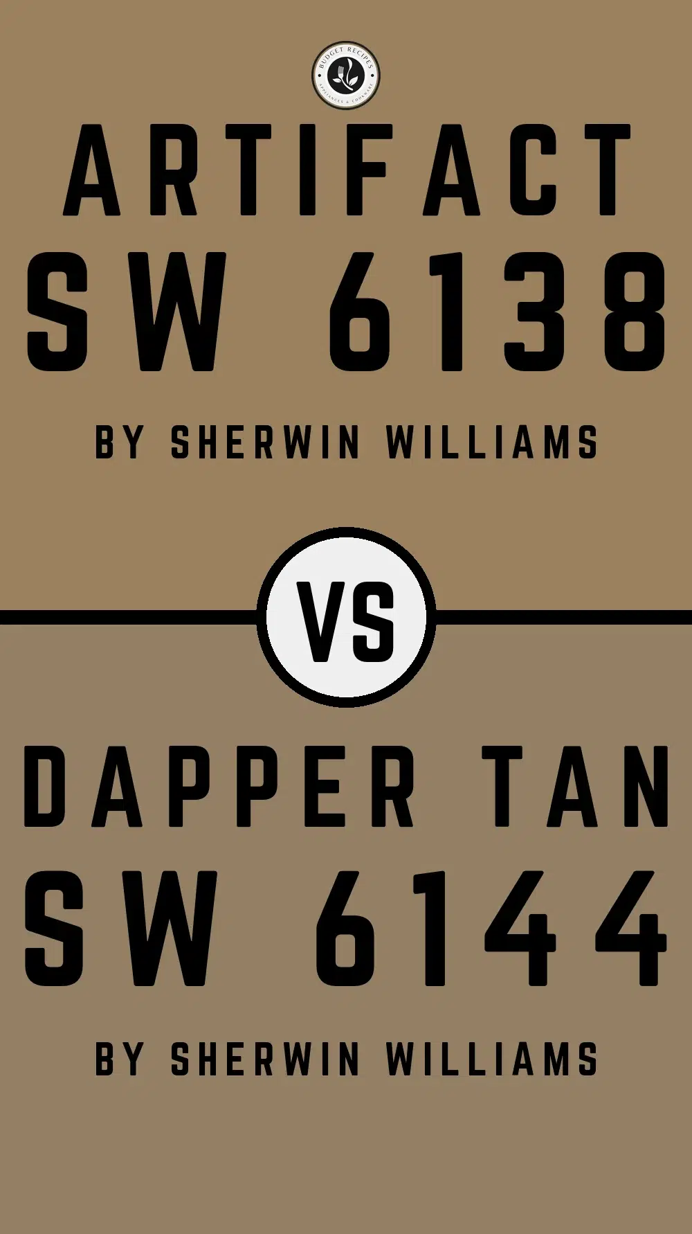 Artifact SW 6138 vs Dapper Tan SW 6144