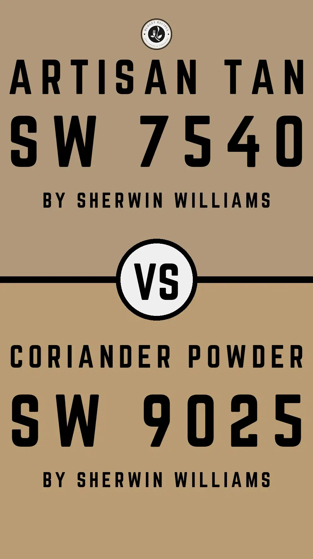 Artisan Tan SW 7540 vs Coriander Powder SW 9025