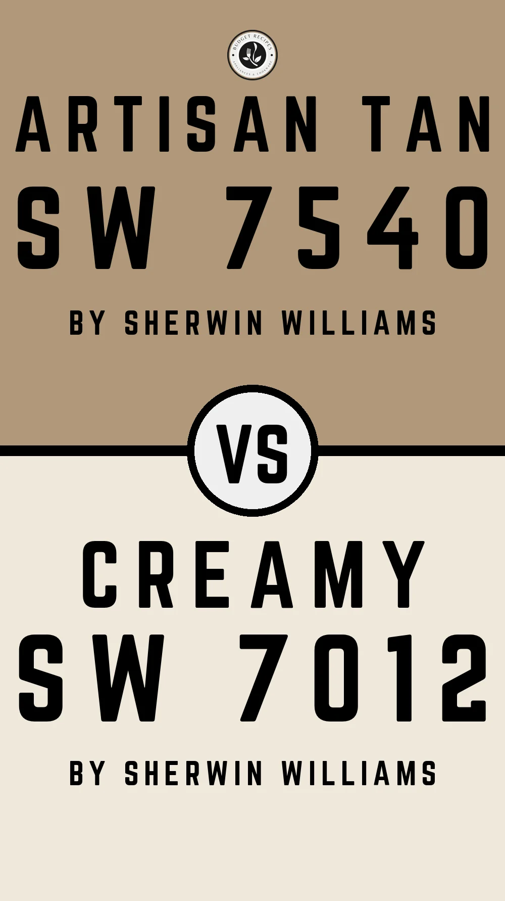 Artisan Tan SW 7540 vs Creamy SW 7012