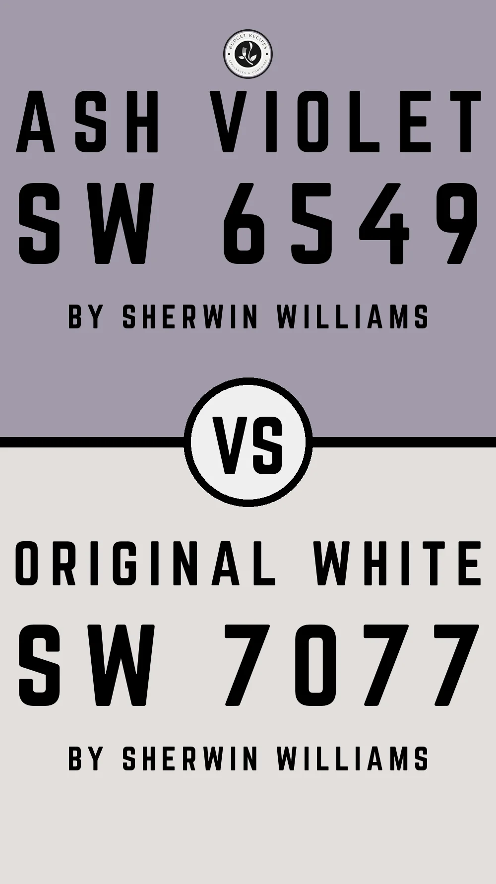 Ash Violet SW 6549 vs Original White SW 7077