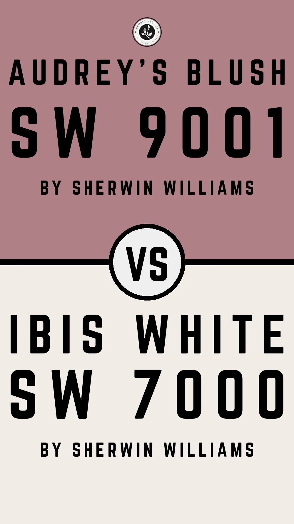 Audrey's Blush SW 9001 vs Ibis White SW 7000