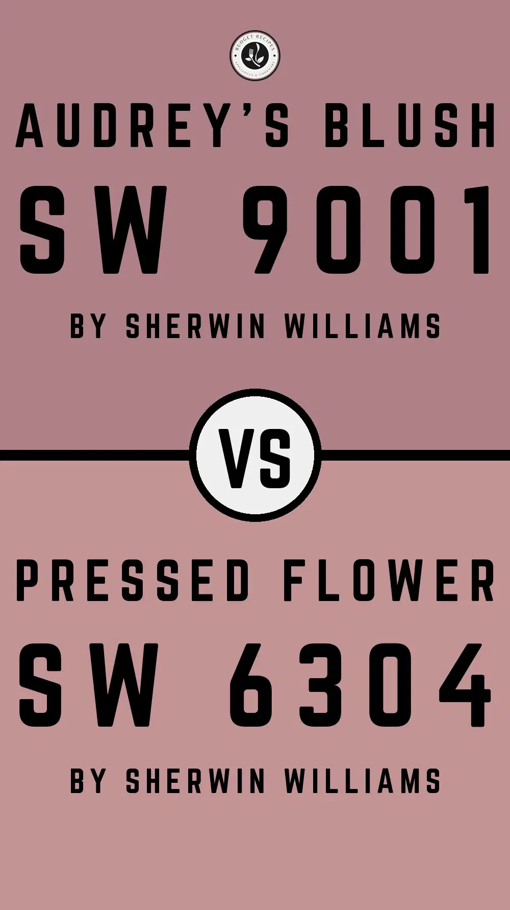 Audrey's Blush SW 9001 vs Pressed Flower SW 6304