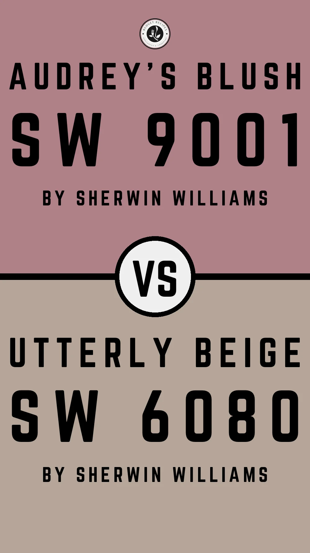 Audrey's Blush SW 9001 vs Utterly Beige SW 6080