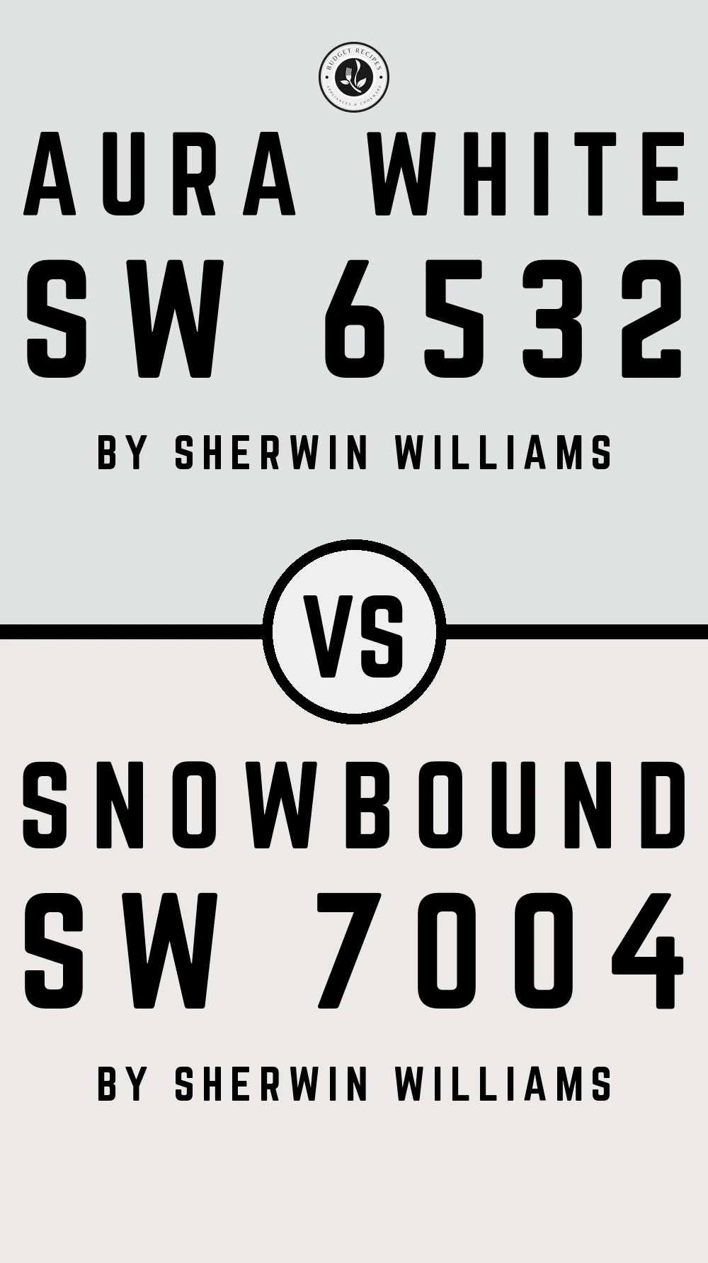 Aura White SW 6532 vs Snowbound SW 7004