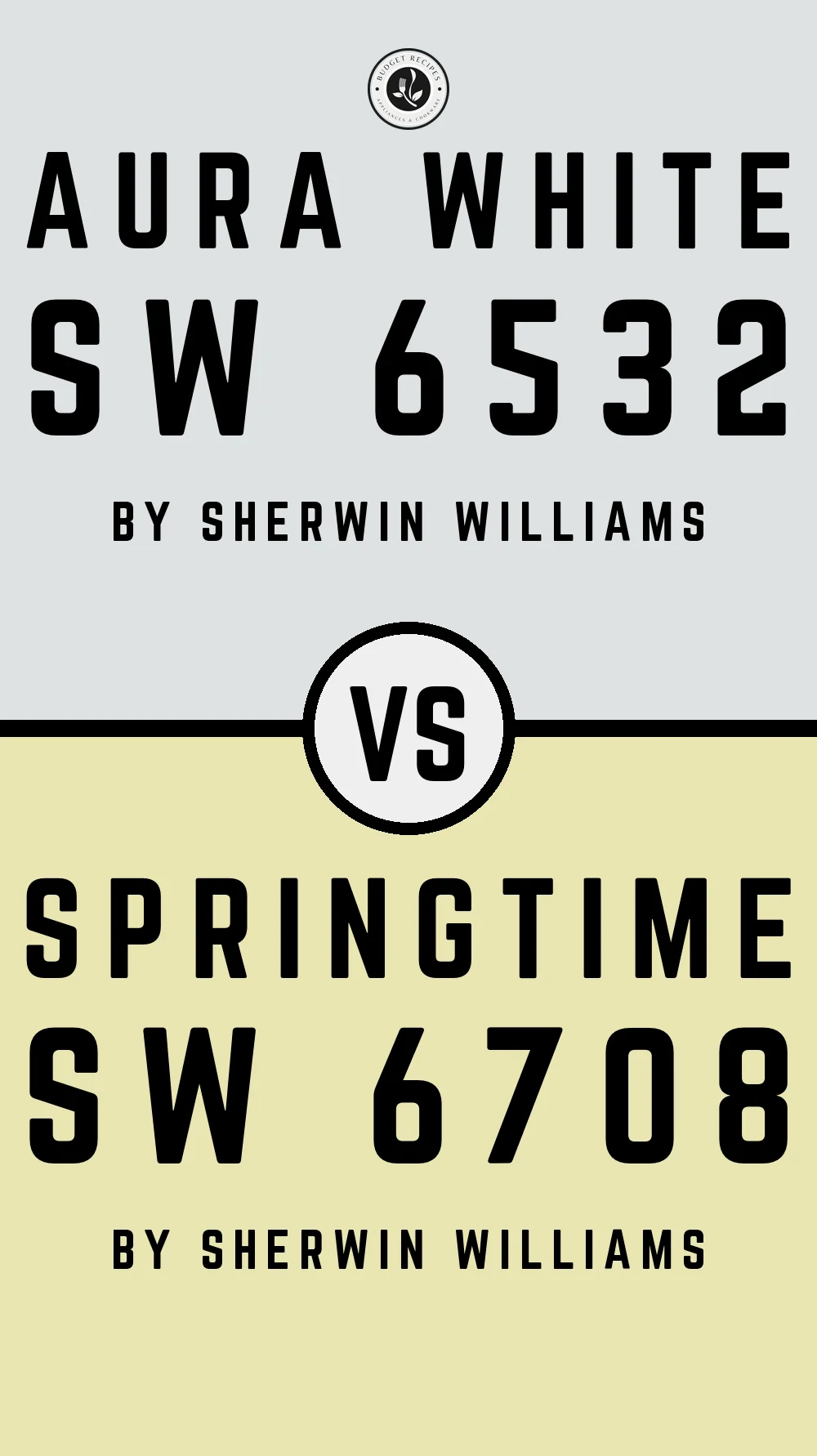 Aura White SW 6532 vs Springtime SW 6708
