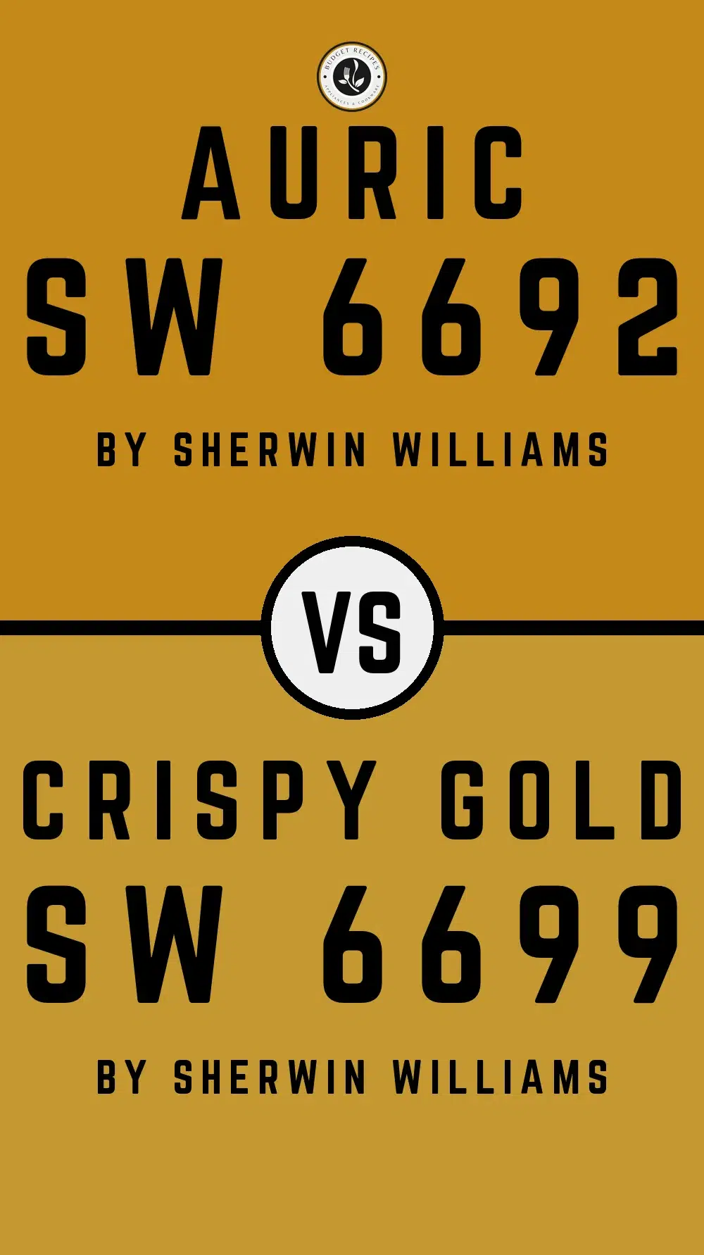 Auric SW 6692 vs Crispy Gold SW 6699