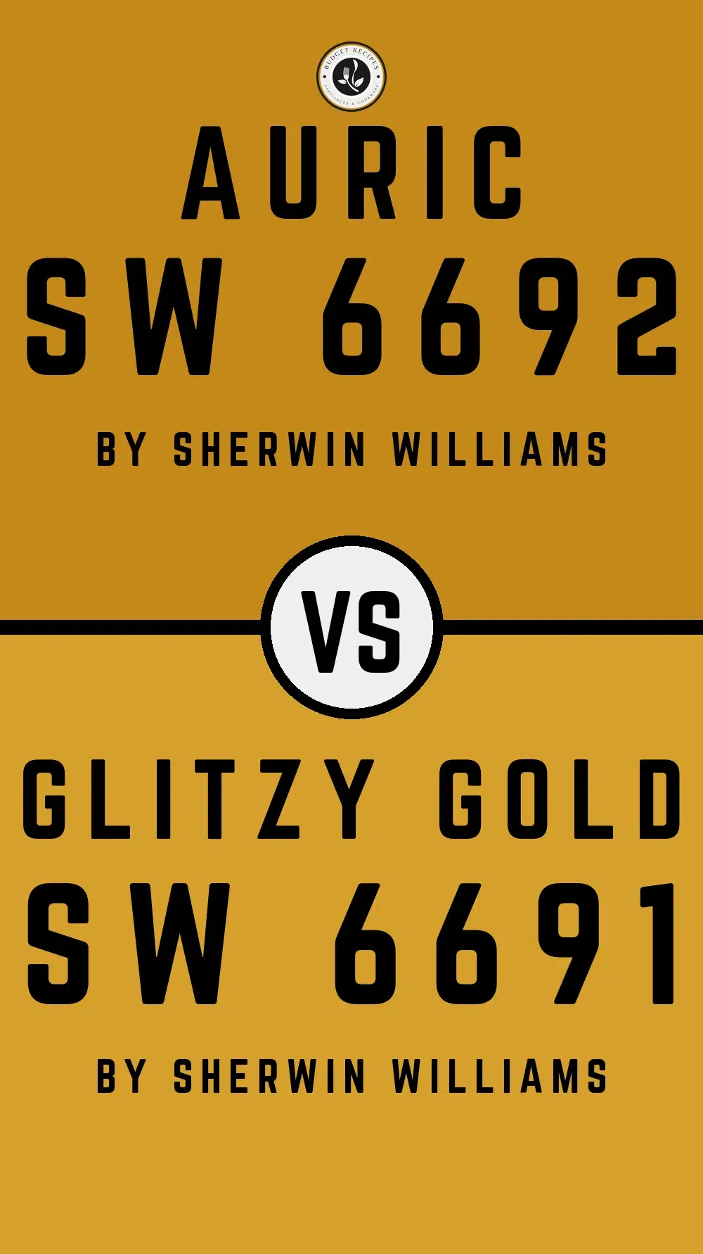 Auric SW 6692 vs Glitzy Gold SW 6691