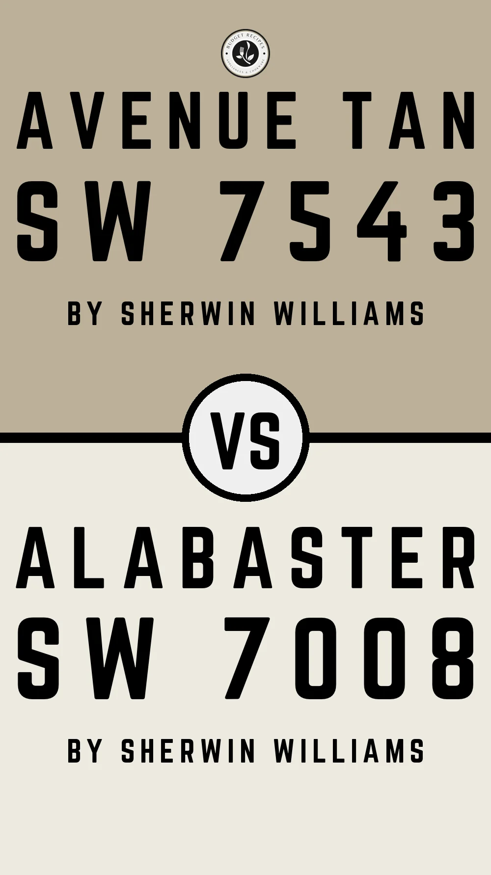 Avenue Tan SW 7543 vs Alabaster SW 7008