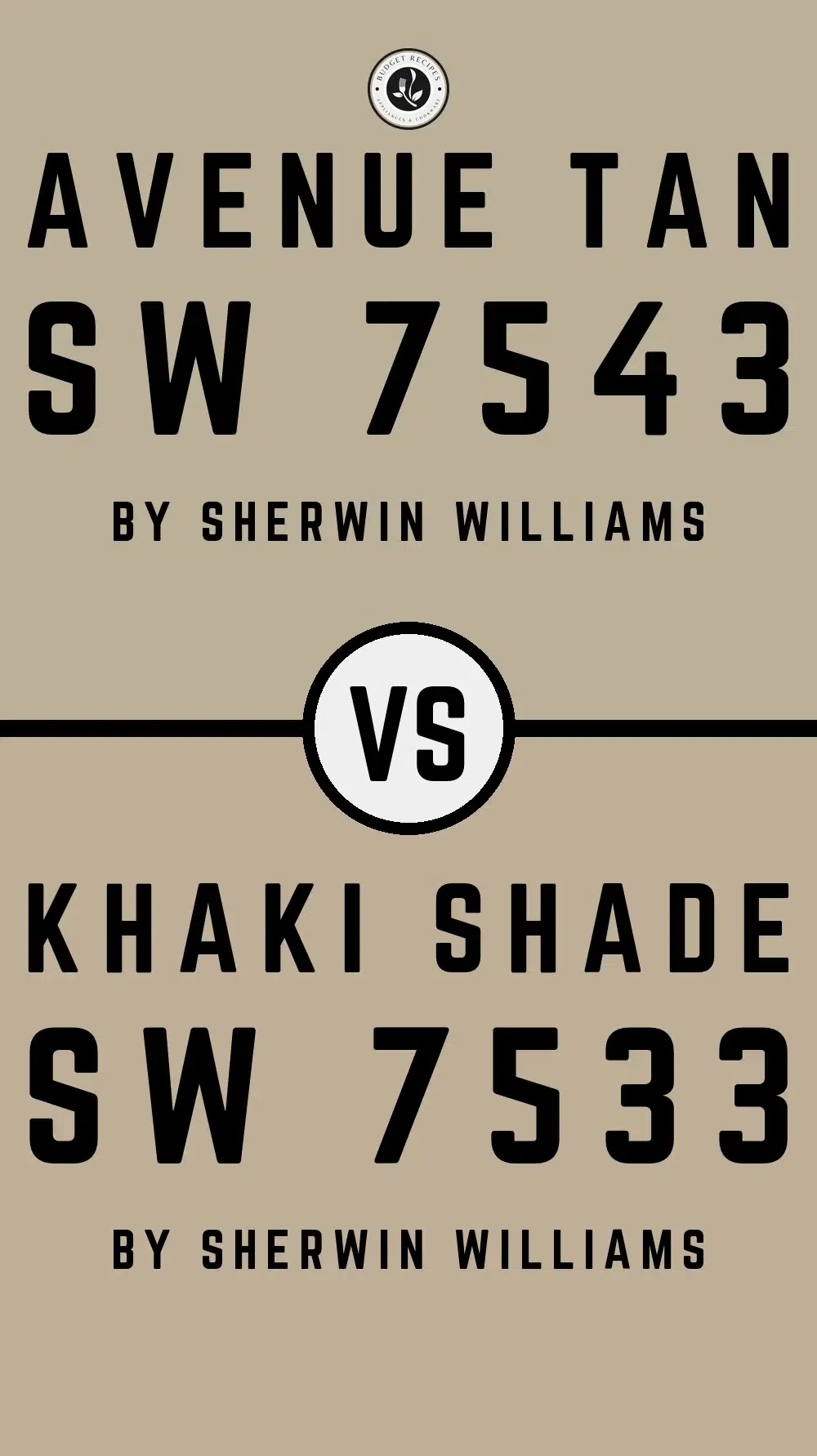 Avenue Tan SW 7543 vs Khaki Shade SW 7533