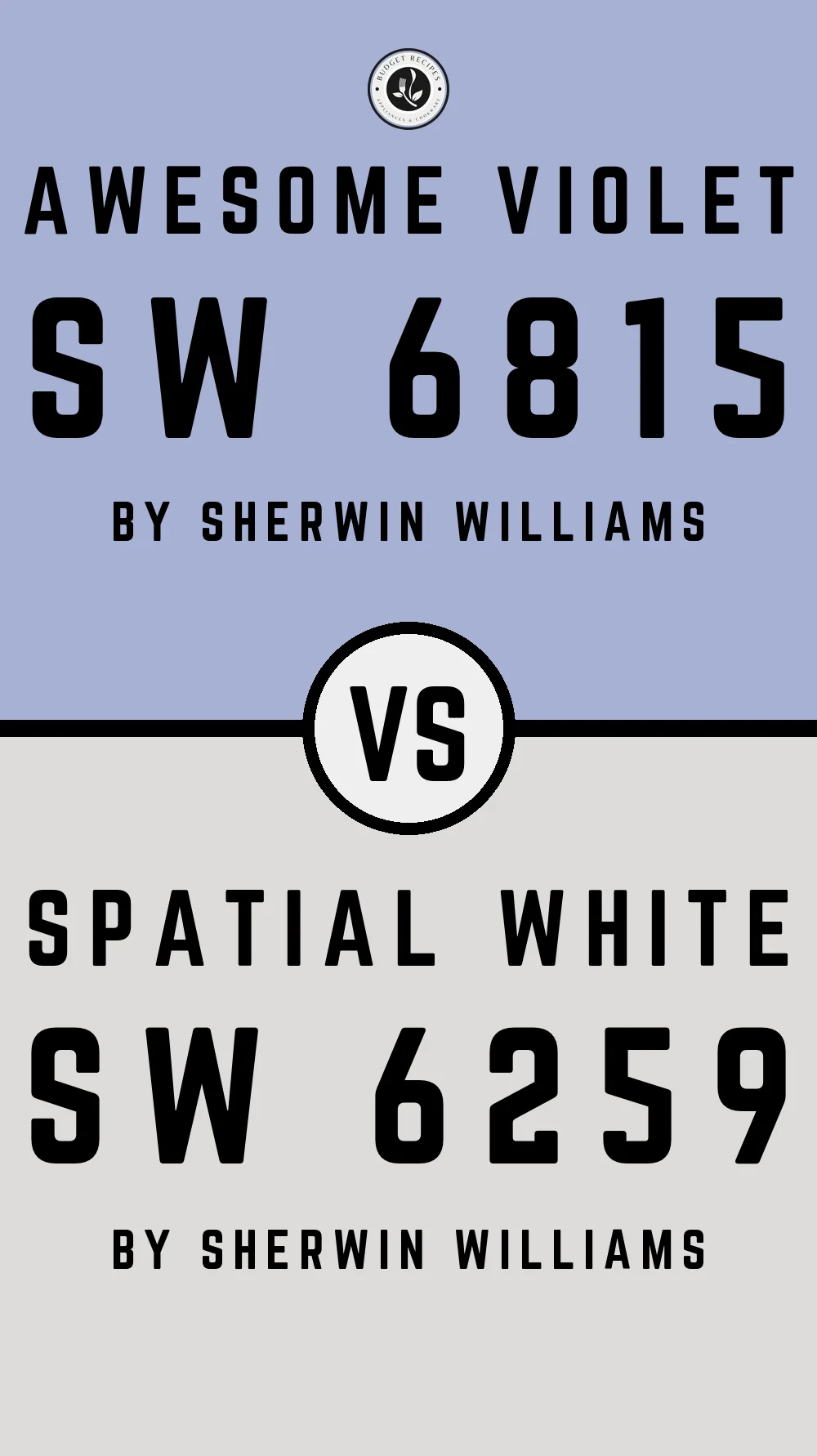 Awesome Violet SW 6815 vs Spatial White SW 6259