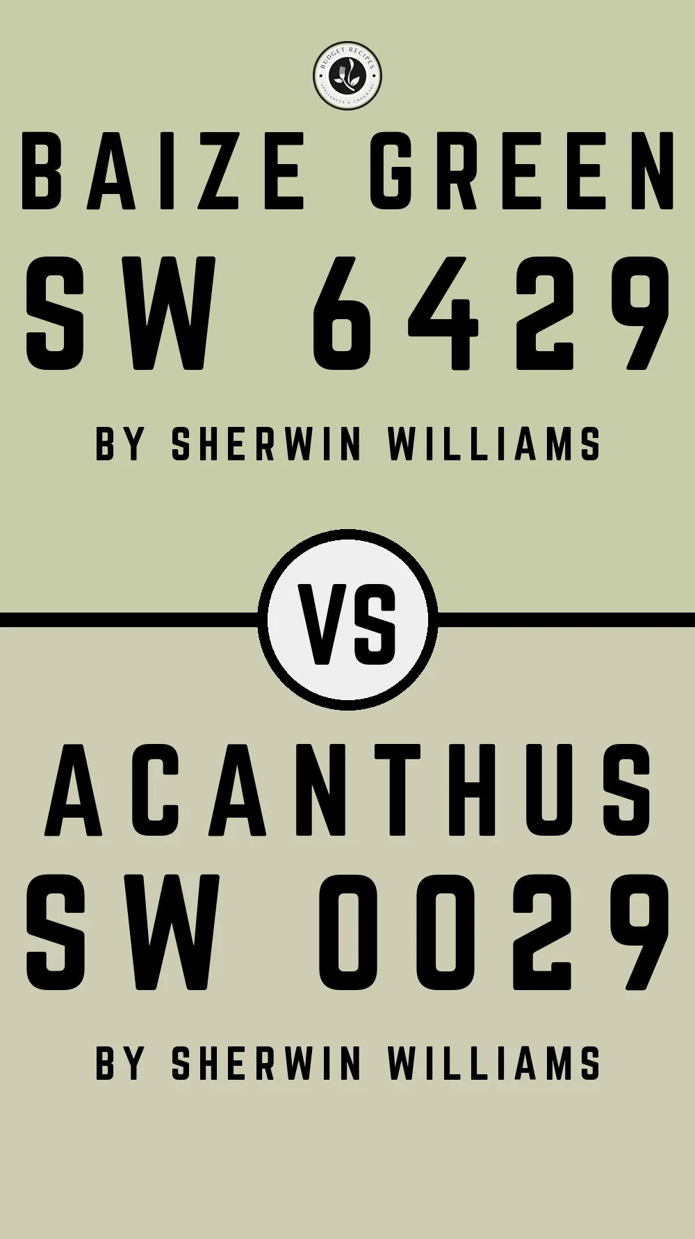 Baize Green SW 6429 vs Acanthus SW 0029