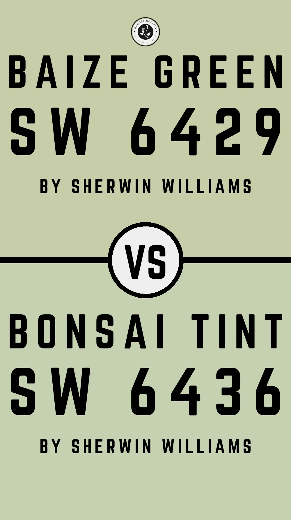 Baize Green SW 6429 vs Bonsai Tint SW 6436