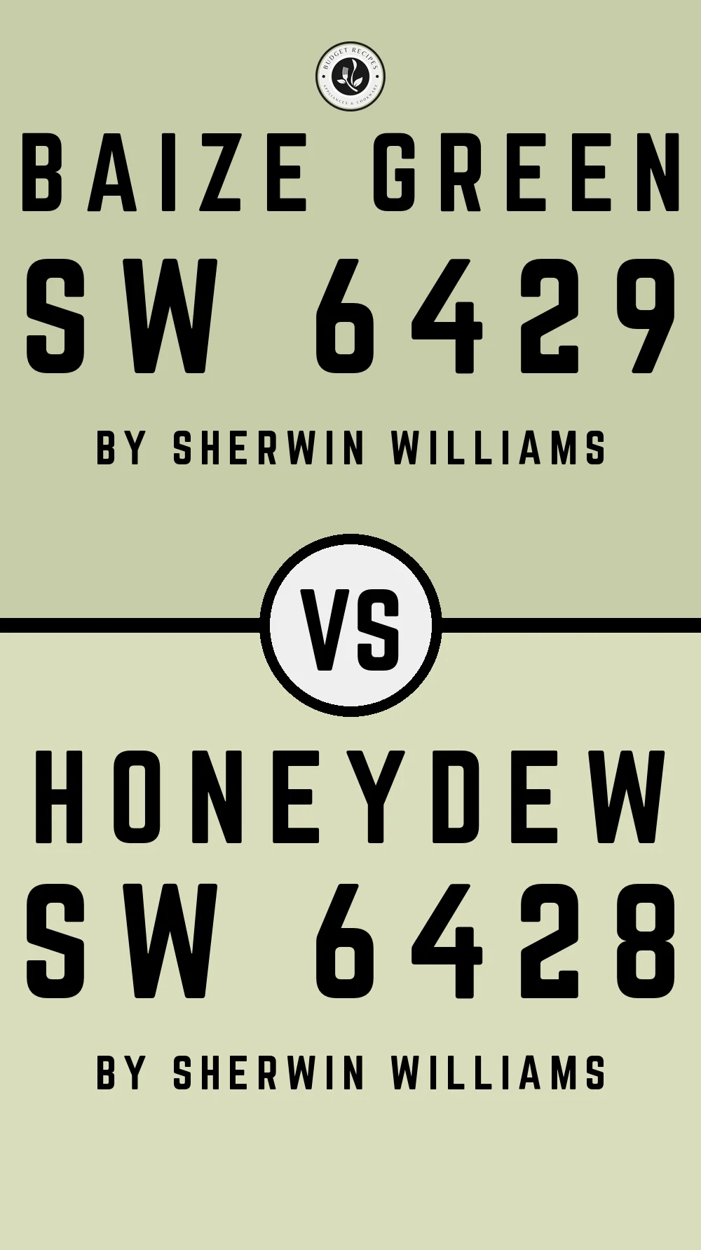 Baize Green SW 6429 vs Honeydew SW 6428