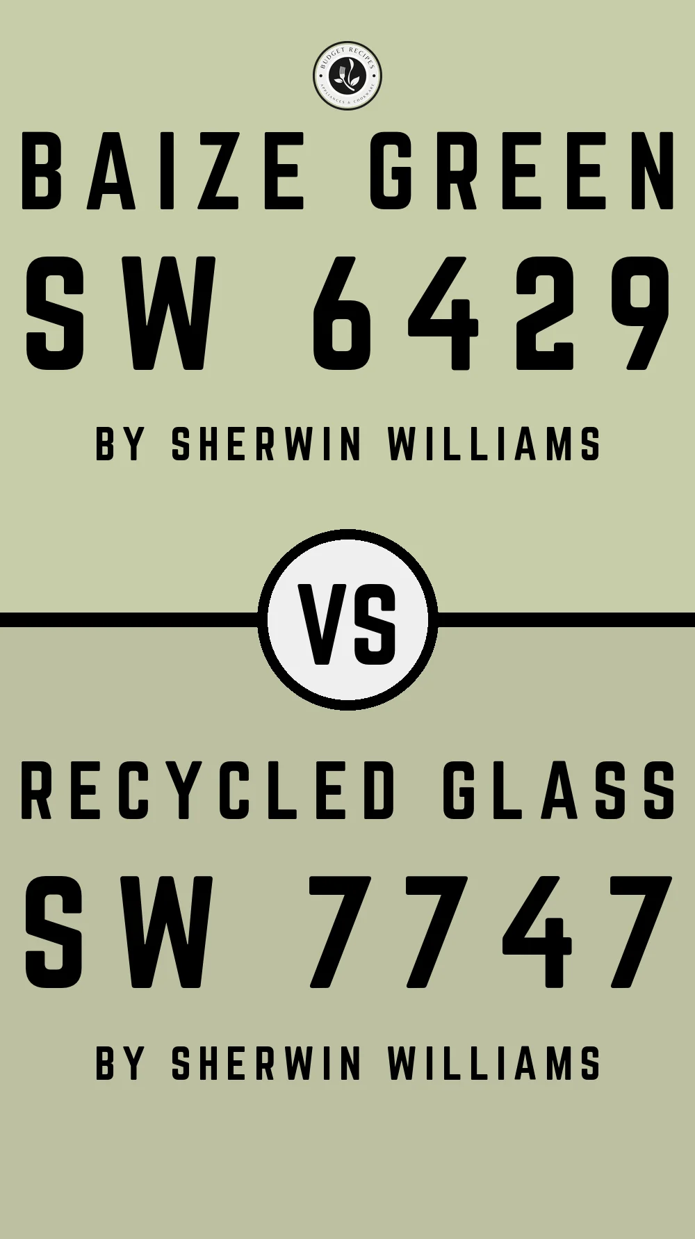 Baize Green SW 6429 vs Recycled Glass SW 7747