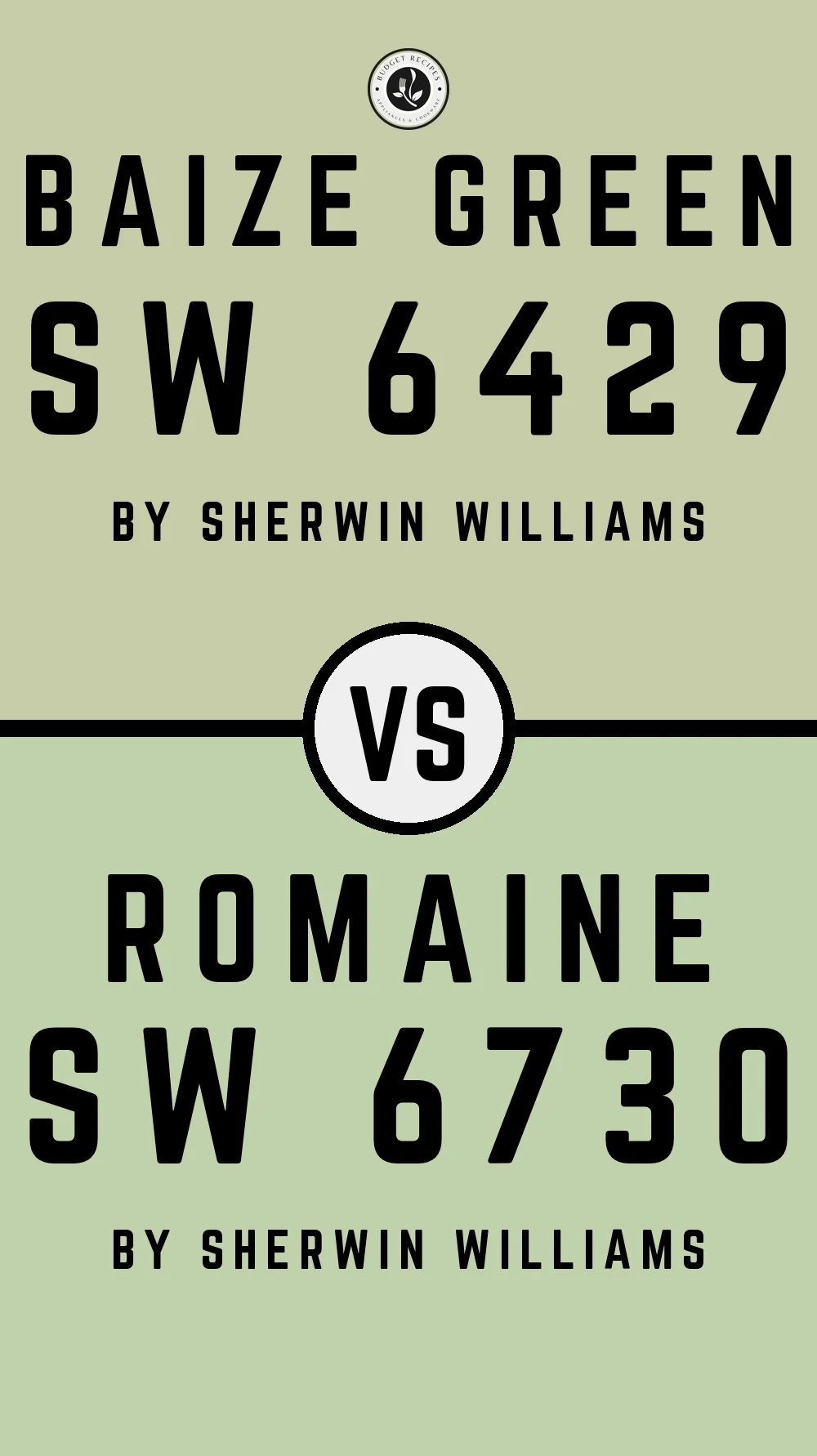Baize Green SW 6429 vs Romaine SW 6730