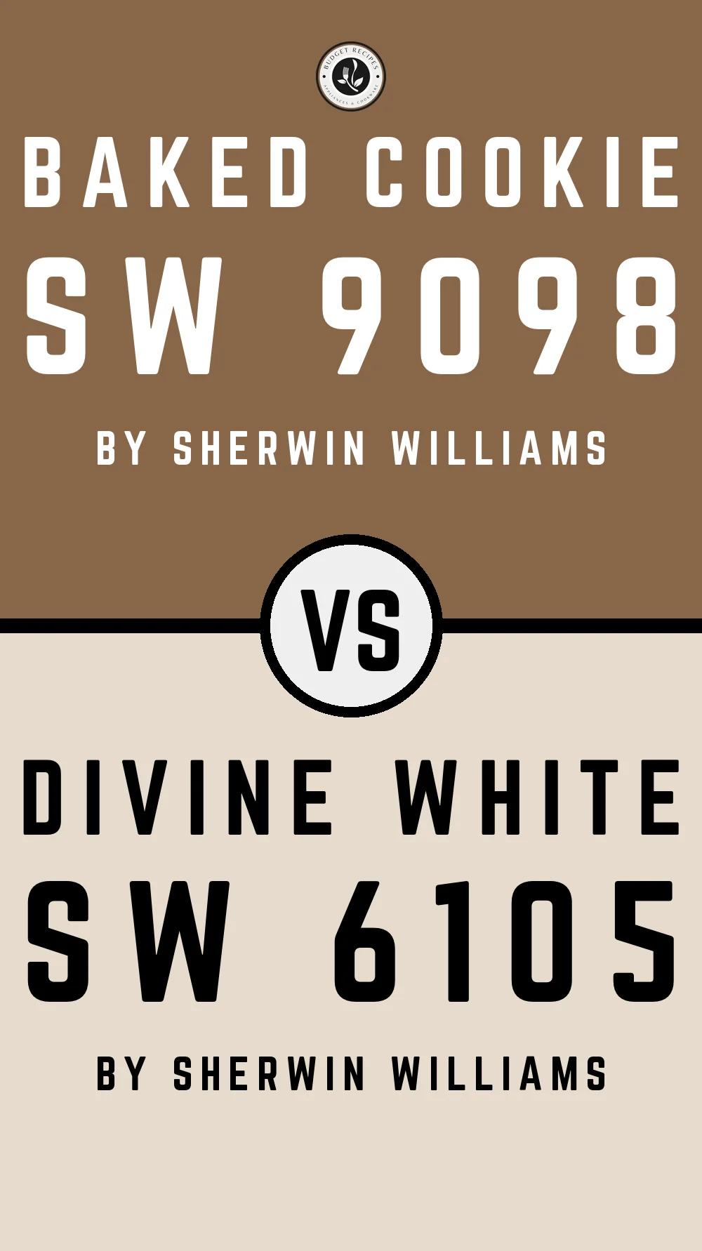 Baked Cookie SW 9098 vs Divine White SW 6105