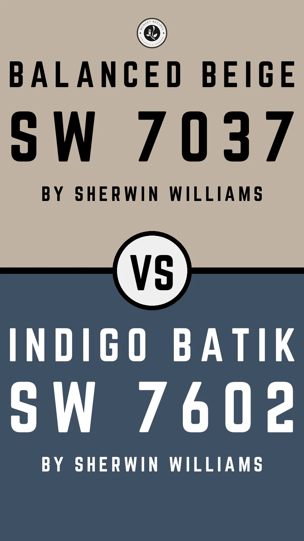 Balanced Beige by Sherwin Williams SW 7037 with Indigo Batik SW 7602