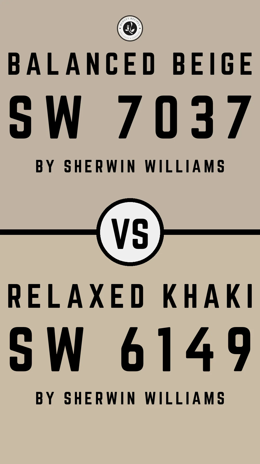 Balanced Beige SW 7037 vs Relaxed Khaki SW 6149