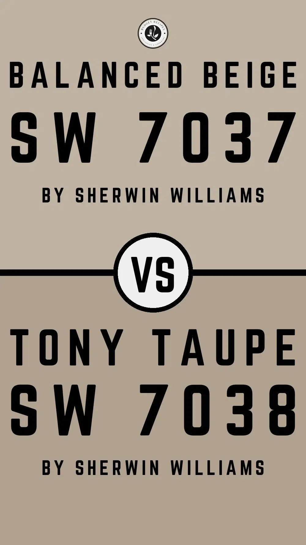 Balanced Beige by Sherwin Williams SW 7037 vs Tony Taupe SW 7038