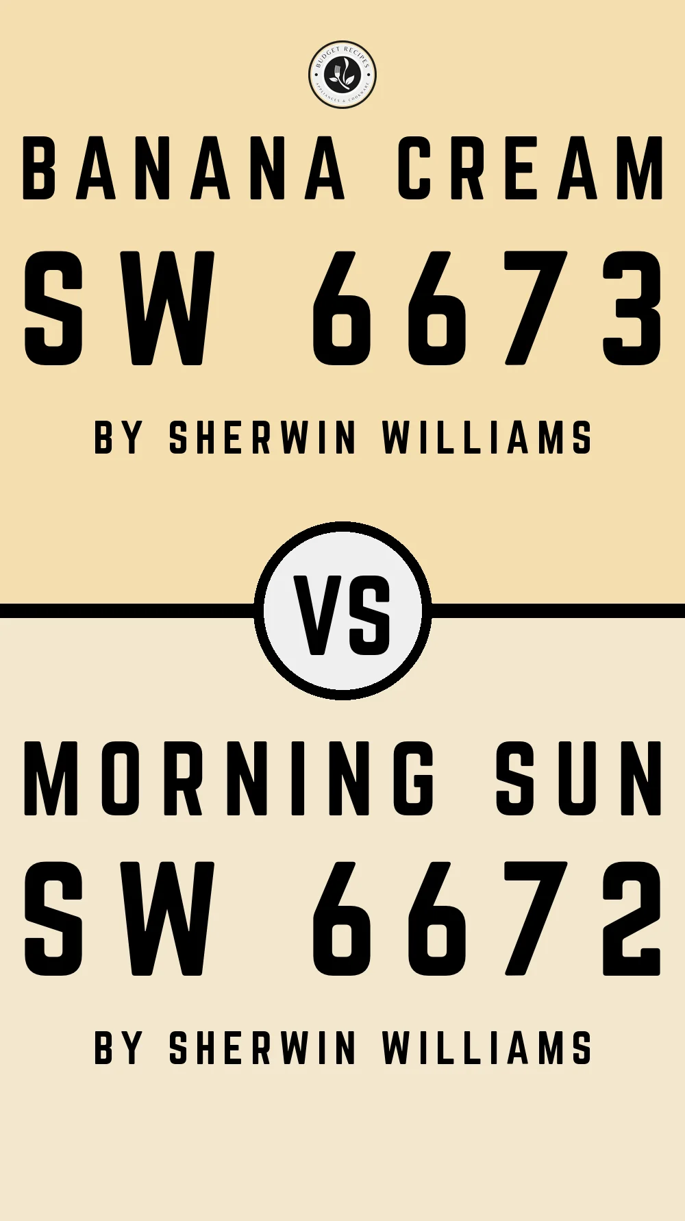 Banana Cream SW 6673 vs Morning Sun SW 6672