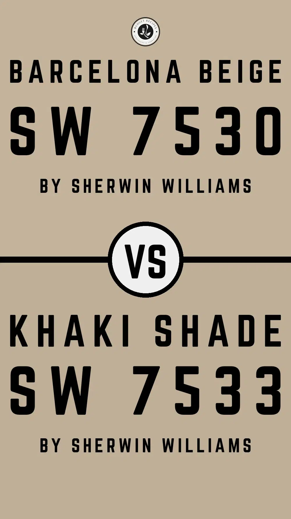 Barcelona Beige SW 7530 vs Khaki Shade SW 7533