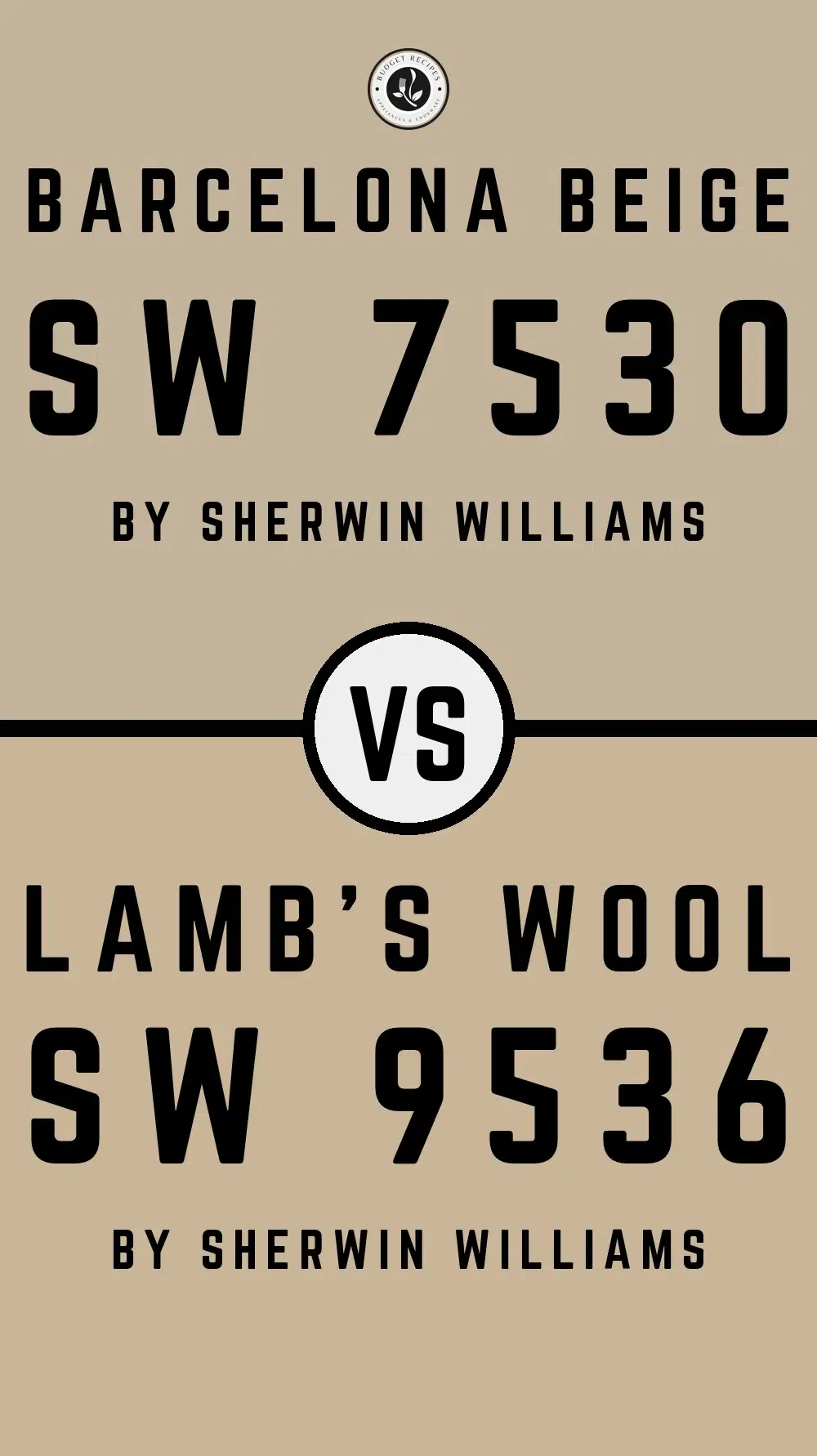 Barcelona Beige SW 7530 vs Lamb's Wool SW 9536