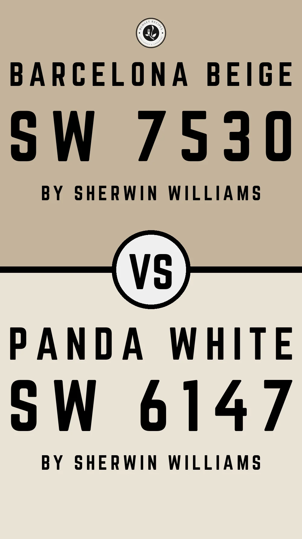 Barcelona Beige SW 7530 vs Panda White SW 6147