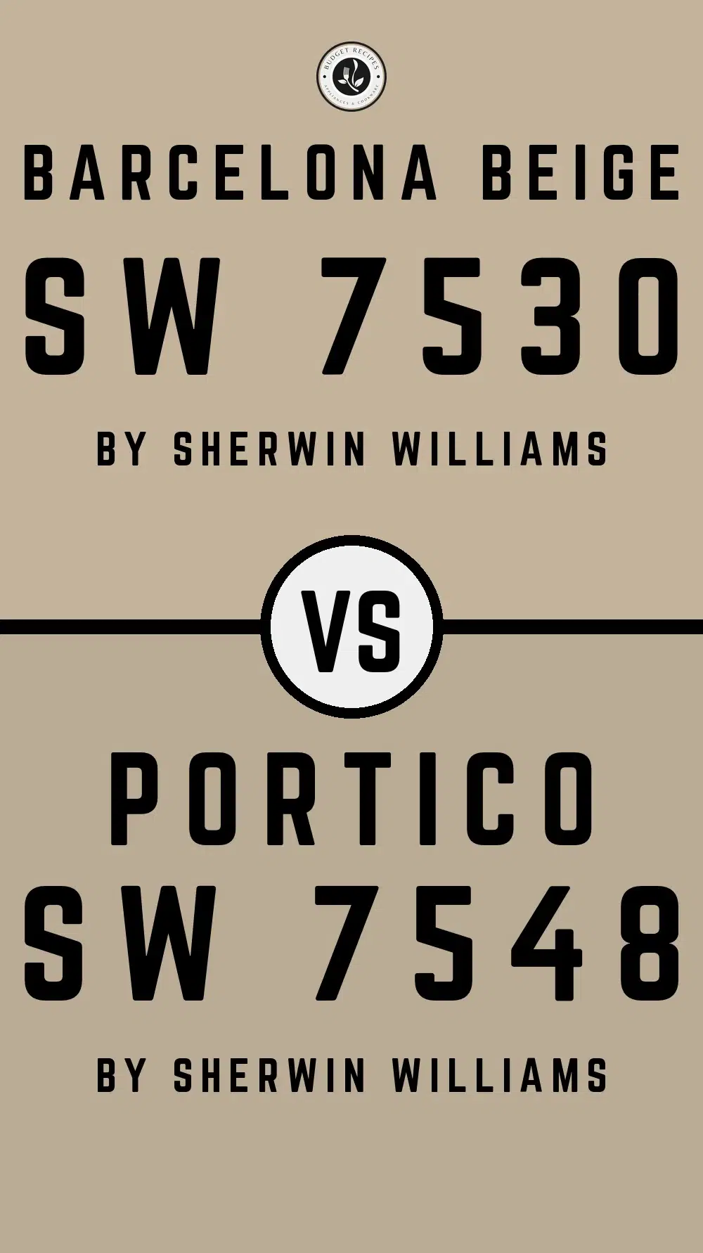 Barcelona Beige SW 7530 vs Portico SW 7548