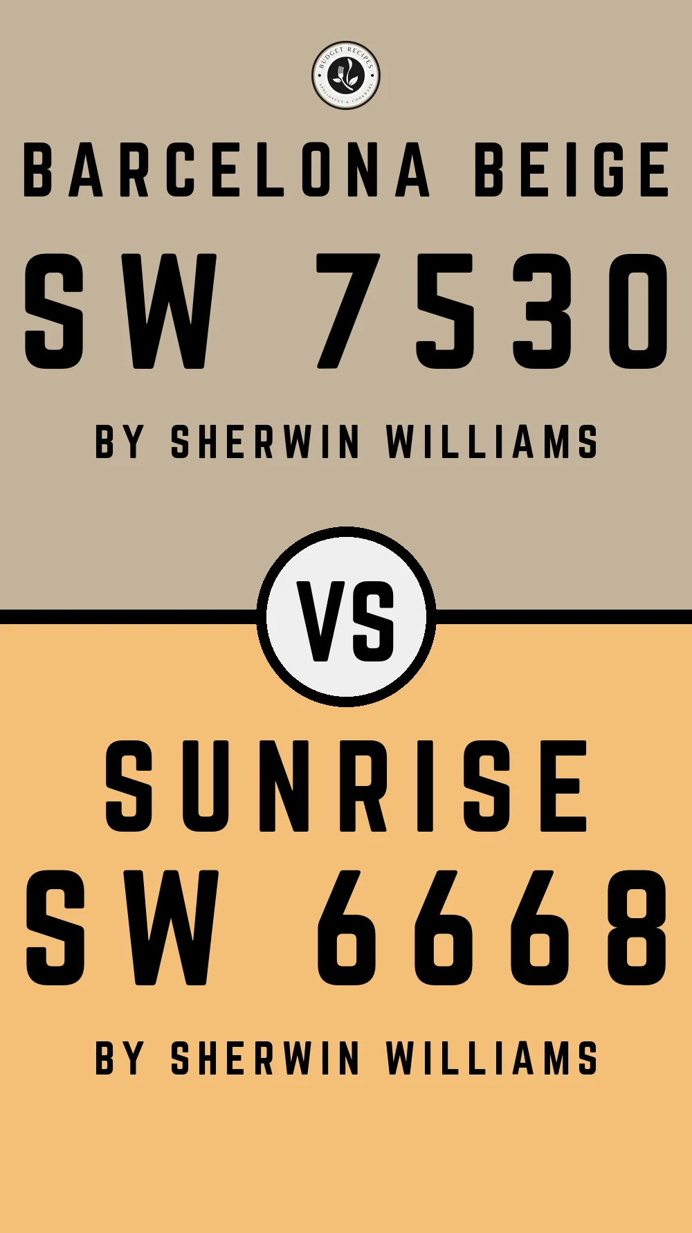Barcelona Beige SW 7530 vs Sunrise SW 6668