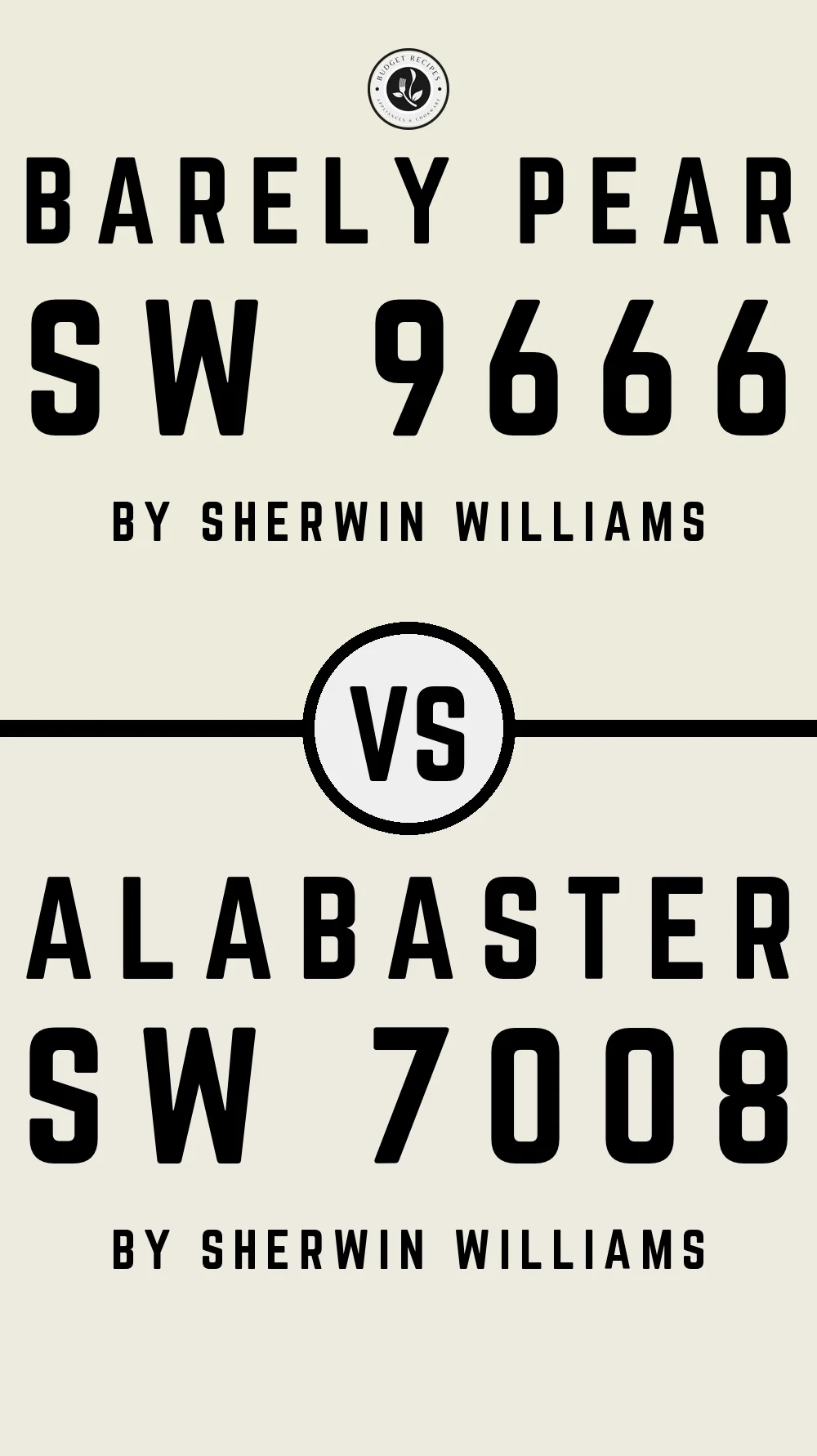Barely Pear SW 9666 vs Alabaster SW 7008