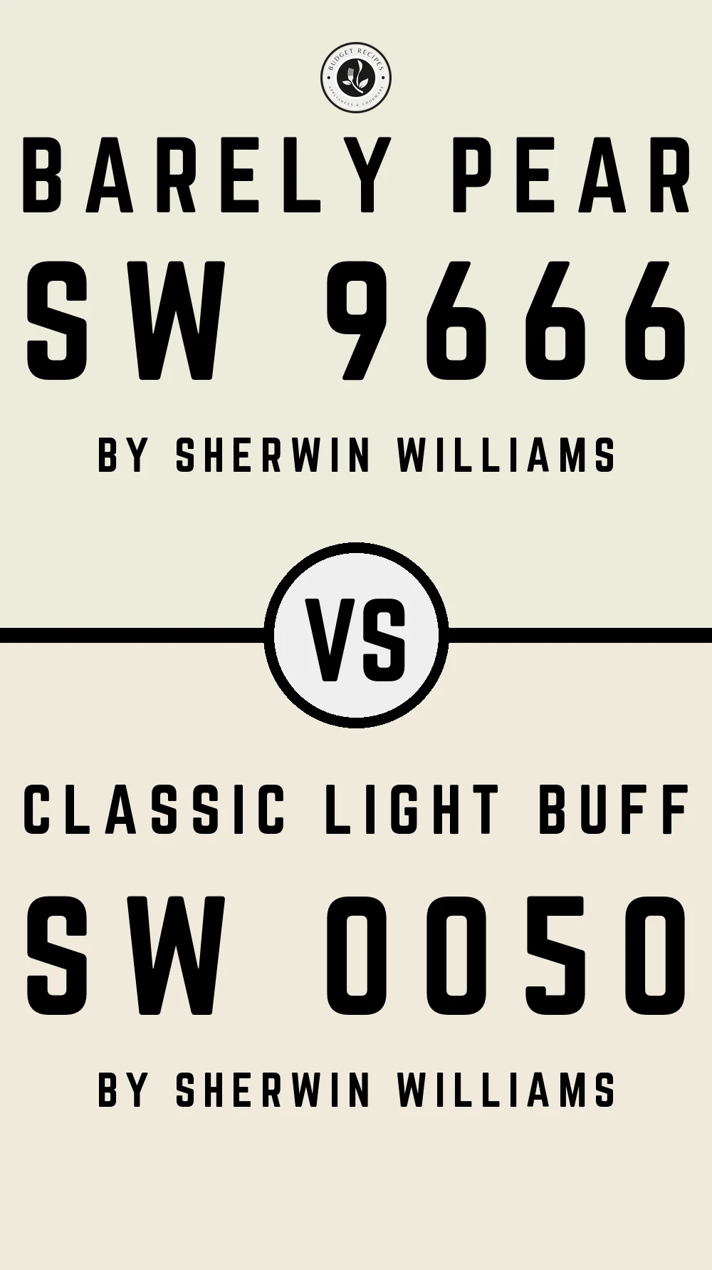 Barely Pear SW 9666 vs Classic Light Buff SW 0050