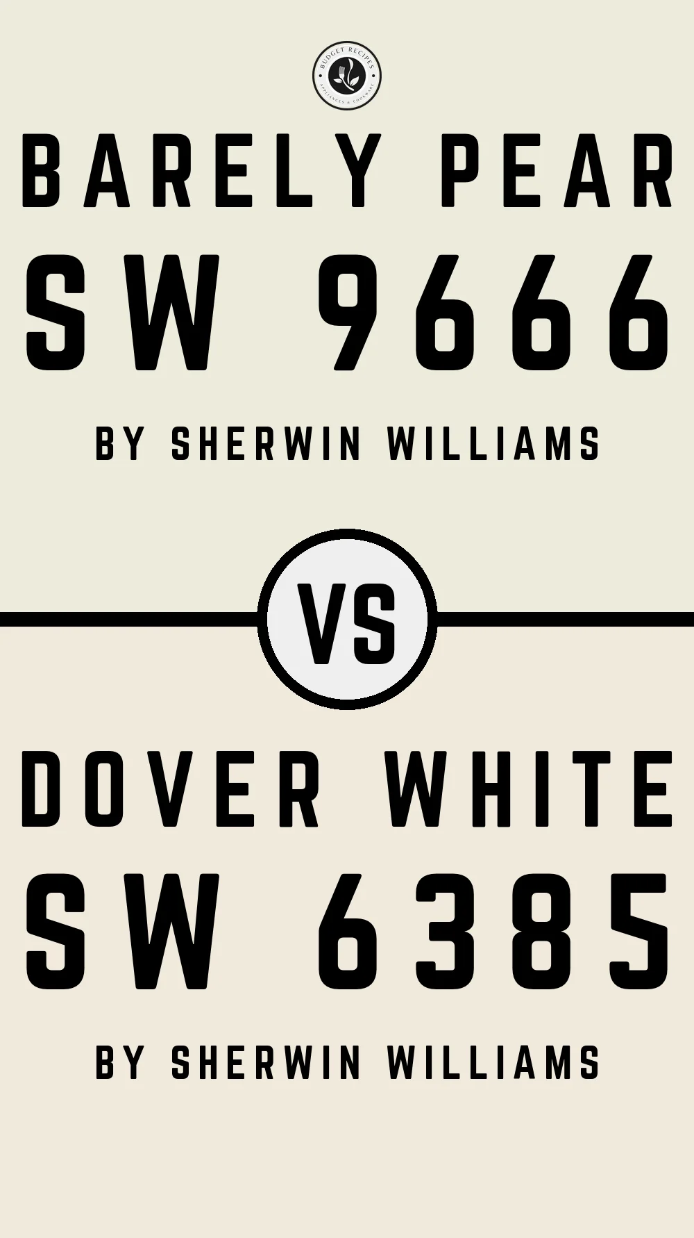 Barely Pear SW 9666 vs Dover White SW 6385
