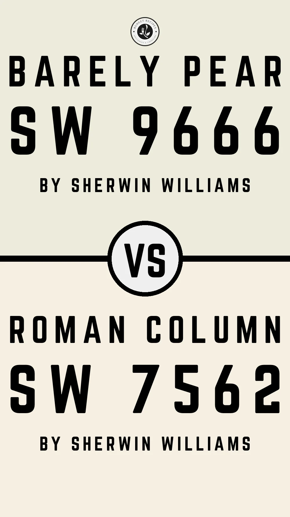Barely Pear SW 9666 vs Roman Column SW 7562