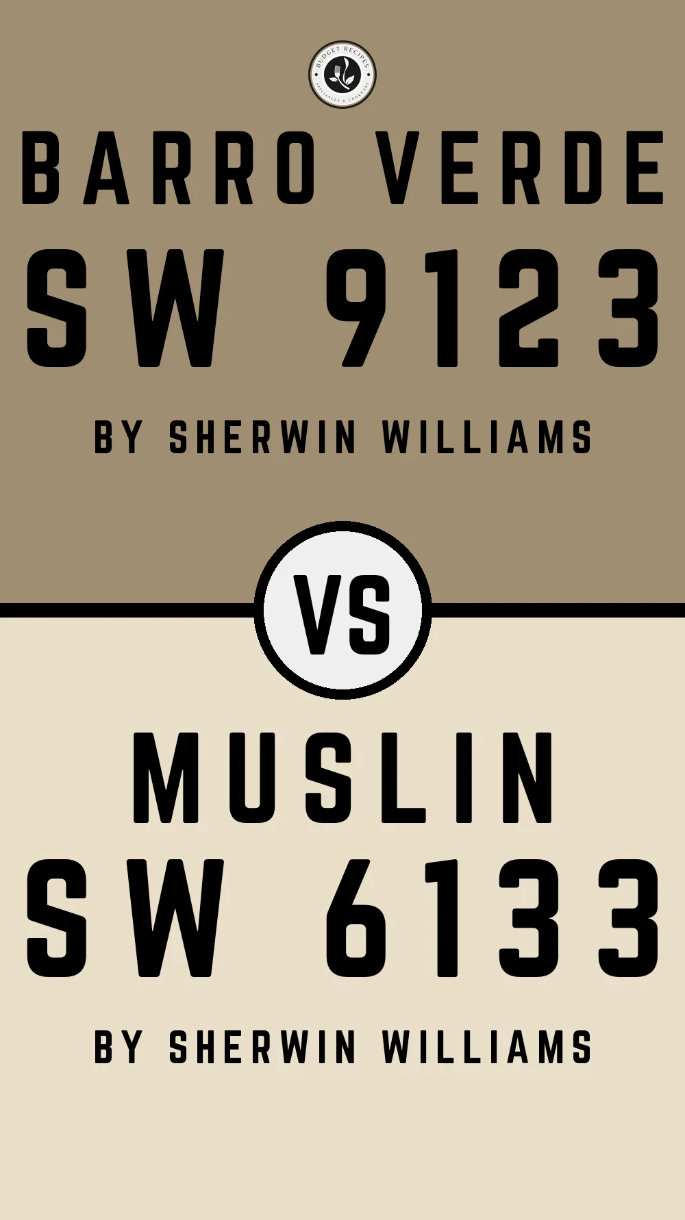 Barro Verde SW 9123 vs Muslin SW 6133