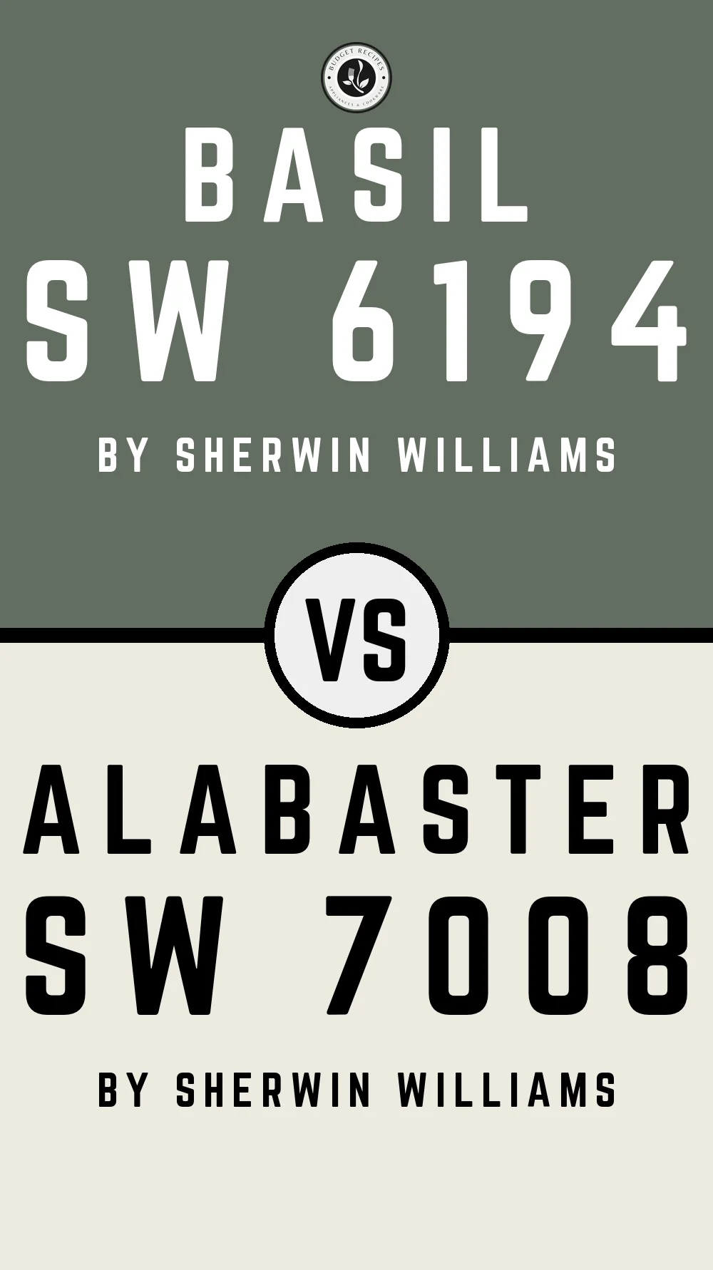 Basil SW 6194 vs Alabaster SW 7008