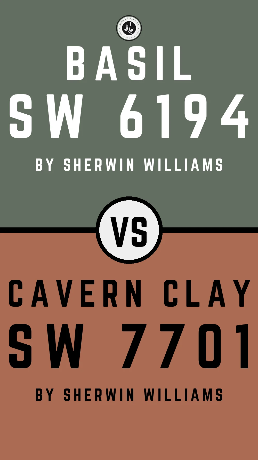 Basil by Sherwin Williams SW 6194 With Cavern Clay SW 7701