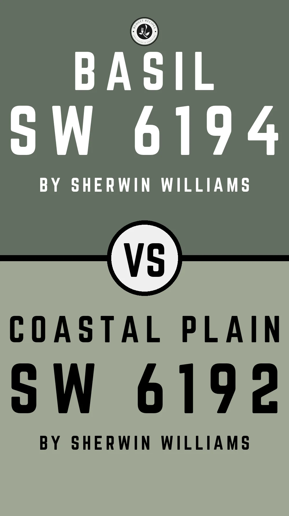 Basil by Sherwin Williams SW 6194 vs Coastal Plain SW 6192