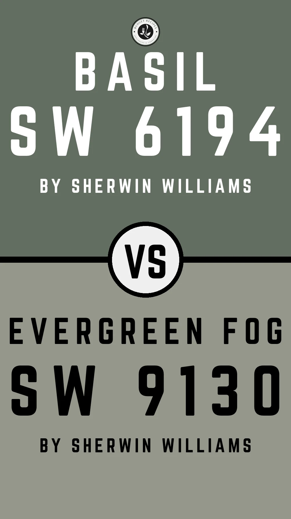 Basil by Sherwin Williams SW 6194 vs Evergreen Fog SW 9130
