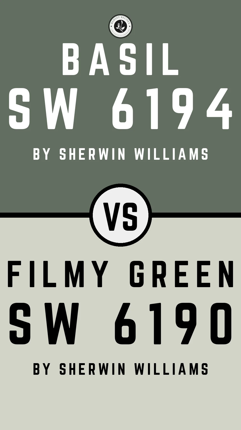 Basil SW 6194 vs Filmy Green SW 6190