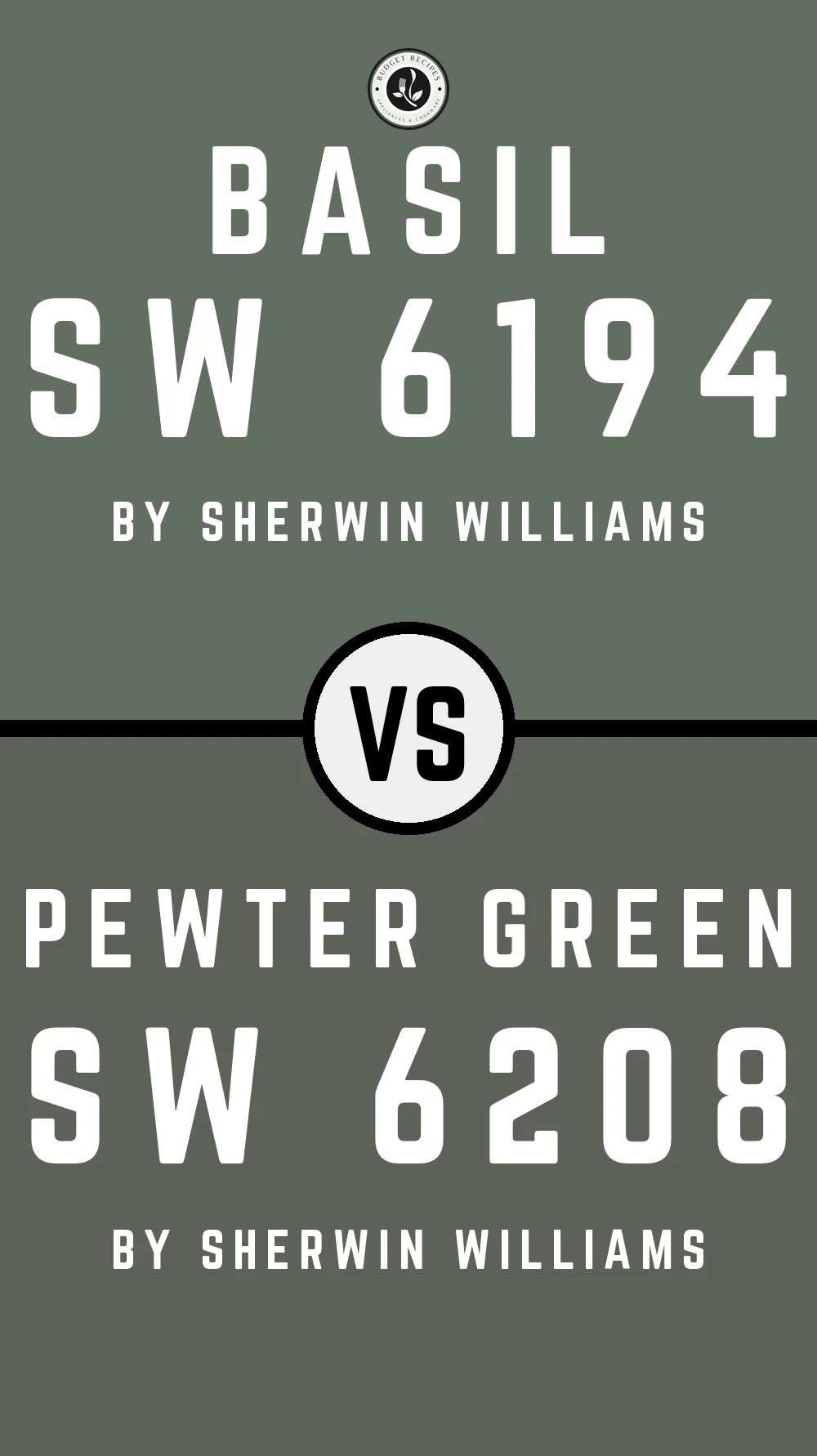 Basil by Sherwin Williams SW 6194 vs Pewter Green SW 6208