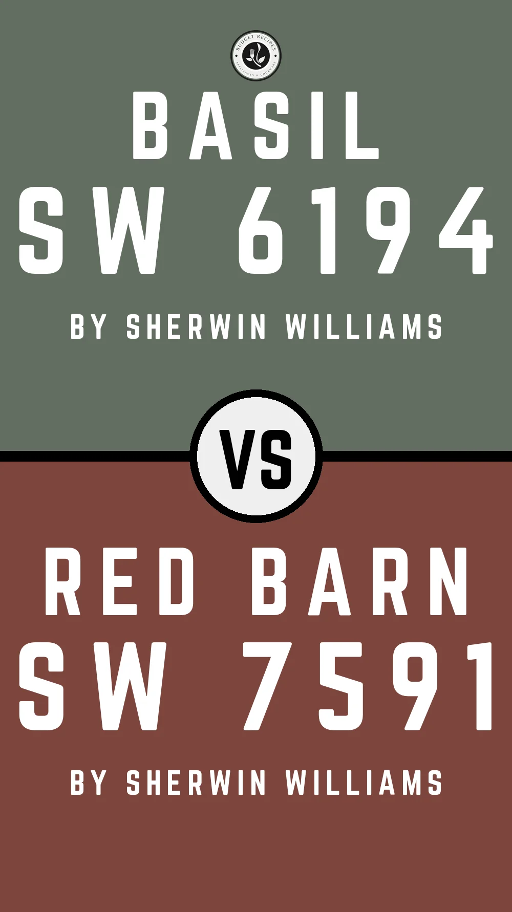 Basil by Sherwin Williams SW 6194 With Red Barn SW 7591
