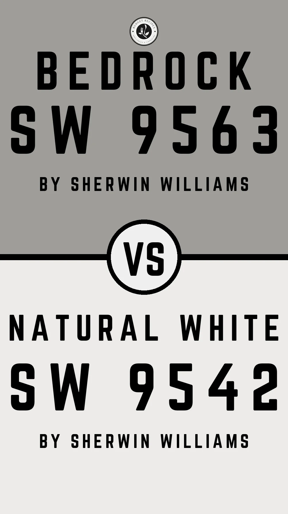 Bedrock SW 9563 vs Natural White SW 9542