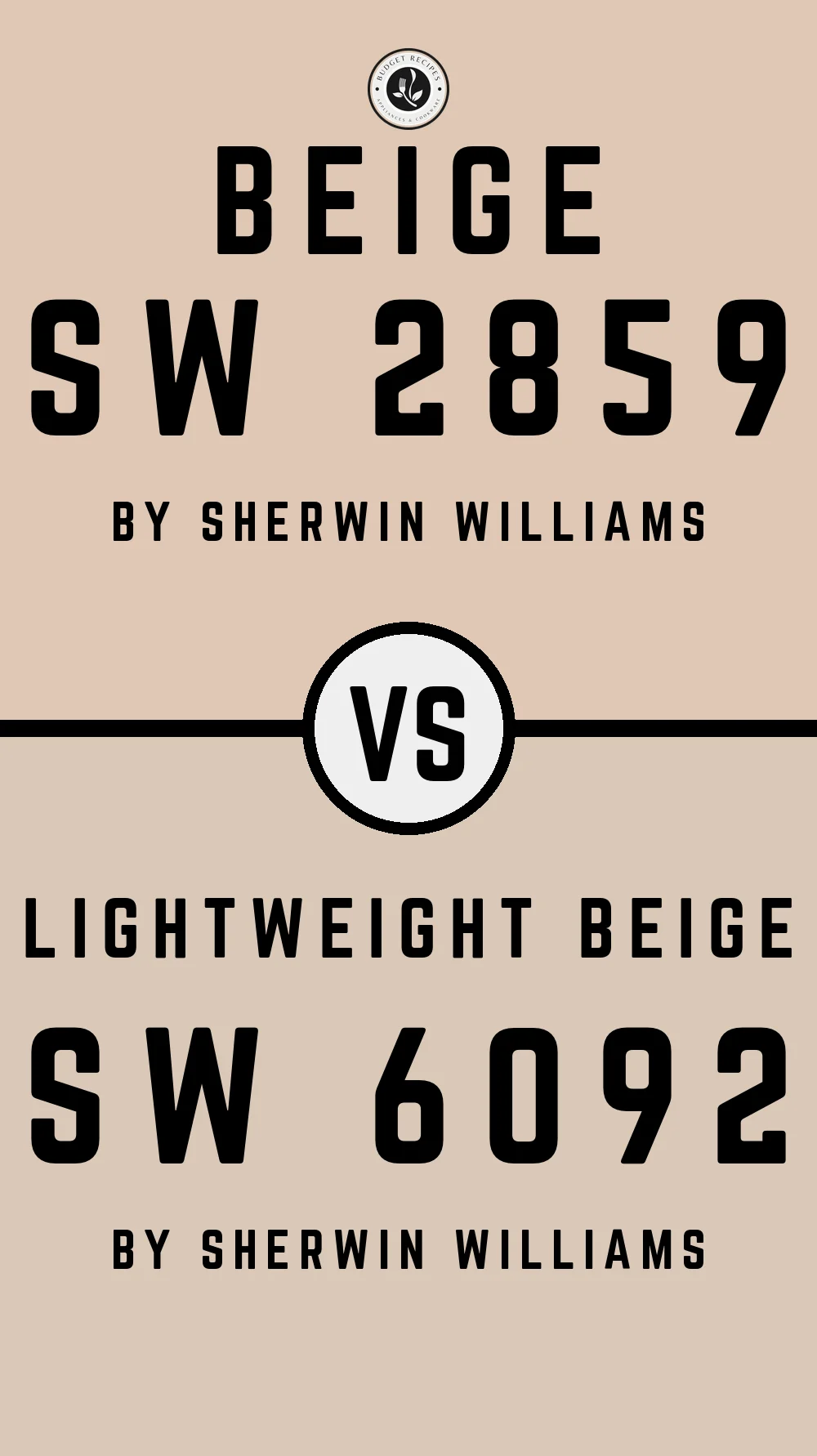 Beige SW 2859 vs Lightweight Beige SW 6092