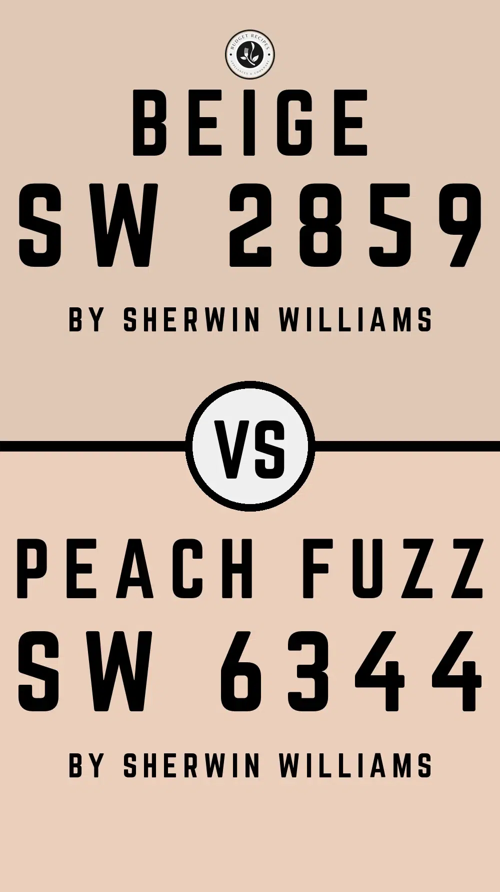 Beige SW 2859 vs Peach Fuzz SW 6344