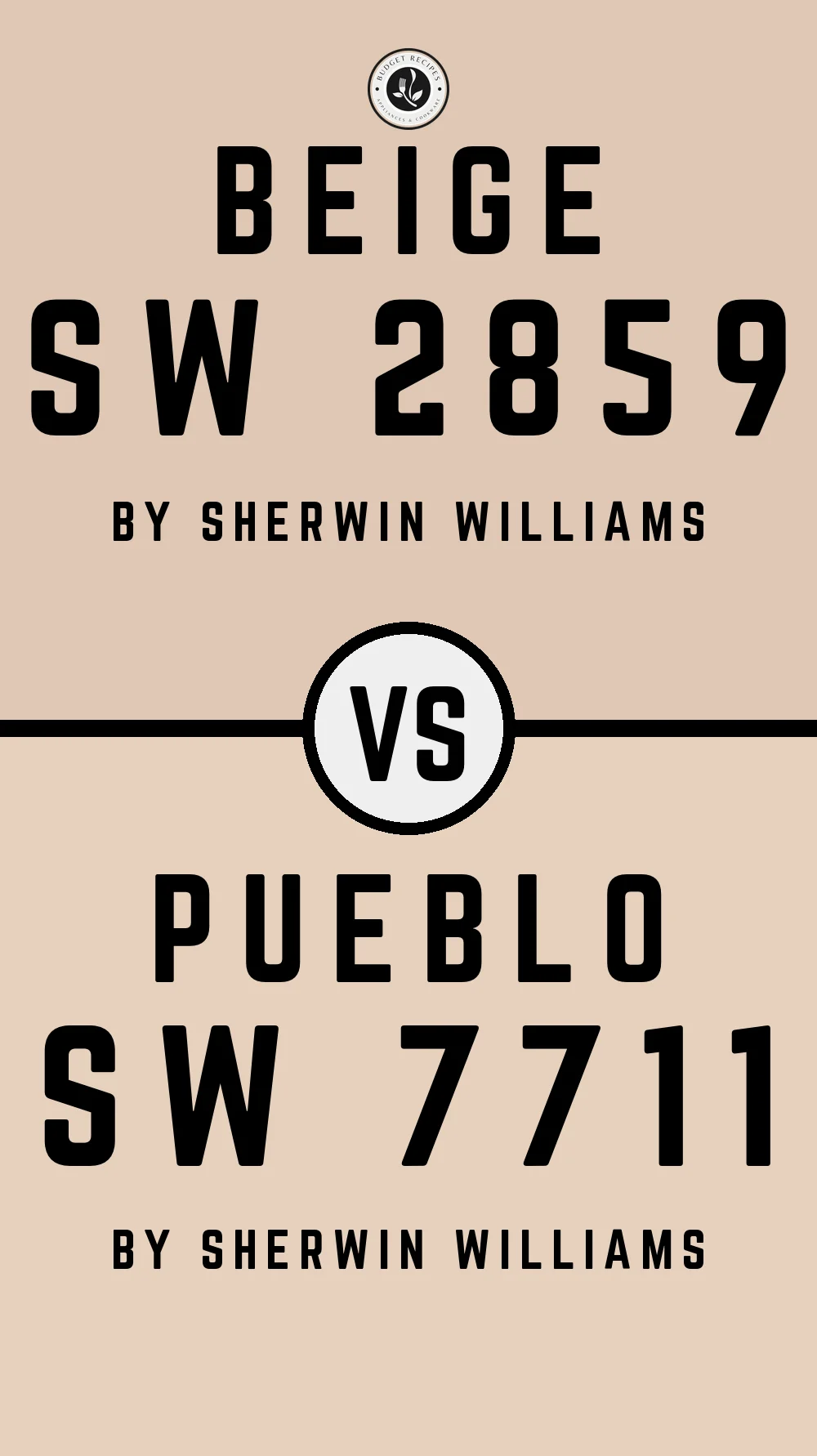 Beige SW 2859 vs Pueblo SW 7711