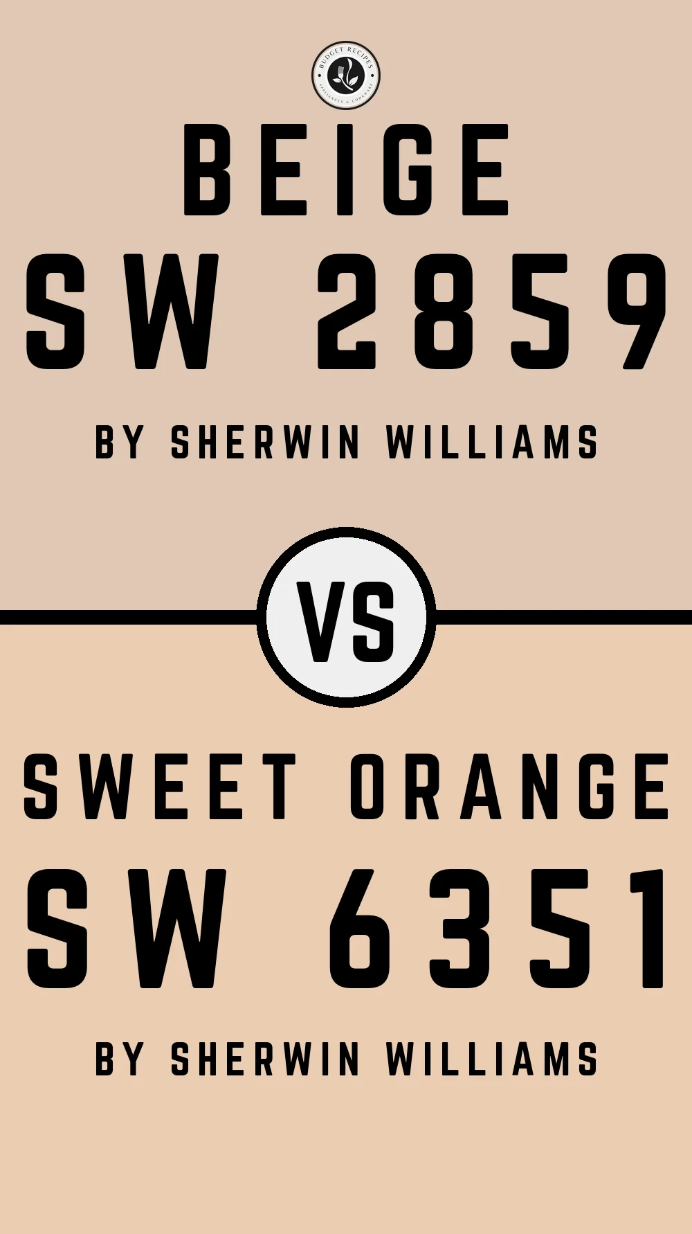Beige SW 2859 vs Sweet Orange SW 6351