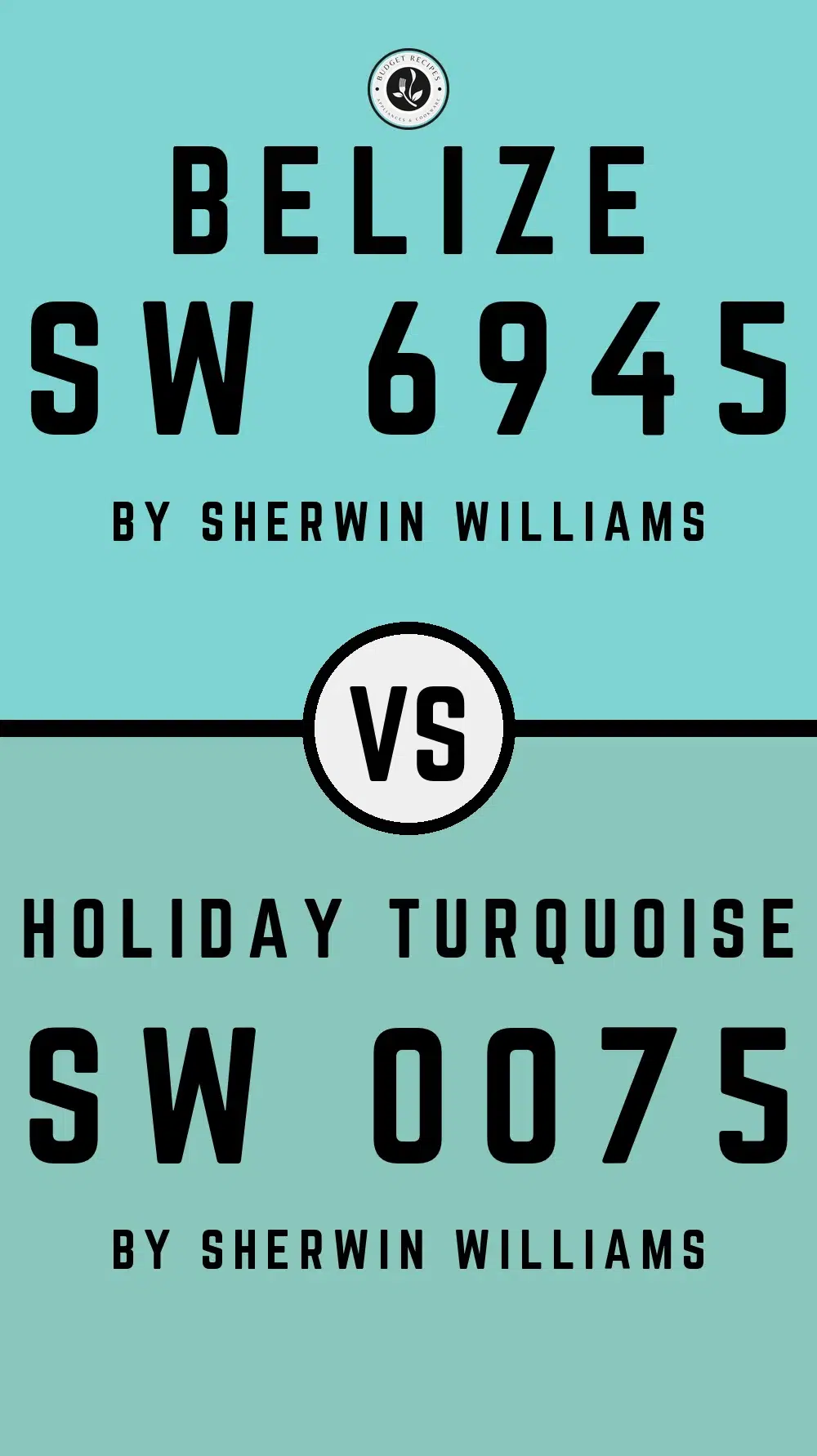Belize SW 6945 vs Holiday Turquoise SW 0075