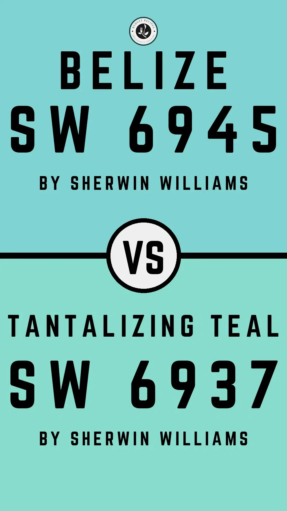 Belize SW 6945 vs Tantalizing Teal SW 6937