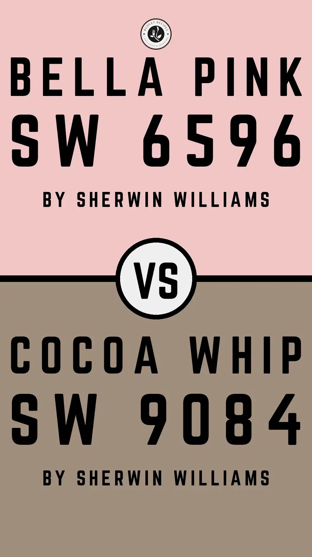 Bella Pink SW 6596 vs Cocoa Whip SW 9084