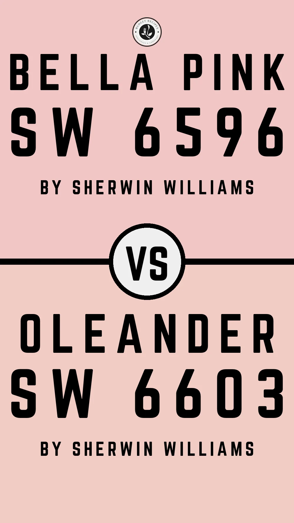 Bella Pink SW 6596 vs Oleander SW 6603